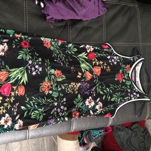 Large floral print dress